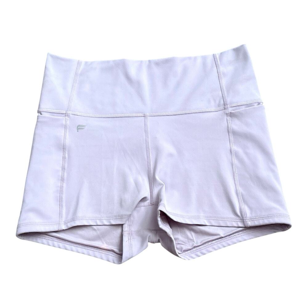 Fabletics Shorts Womens M Oasis PureLuxe High Waisted 2" Lavender Yoga Pockets